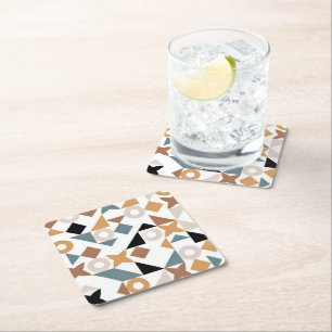 Bauhaus Geometric XOXO Square Papiertränke Rechteckiger Pappuntersetzer