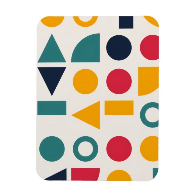 Bauhaus-Geometrie-Formen-Muster-Aufkleber Magnet (Vertikal)