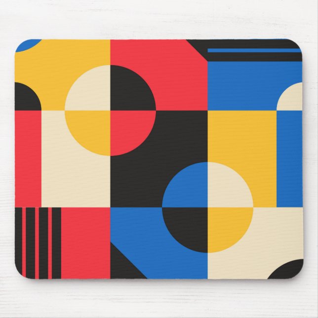 Bauhaus Geometrie-Muster Mousepad (Vorne)