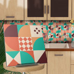 Bauhaus geometrisch abstrakt N5 Fliese<br><div class="desc">Bauhaus-Stil geometrische abstrakte Kachel in Türkis,  Wein und verbrannte sienna Farbe Palette.</div>