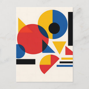 Bauhaus-Geometrische-Abstrakte-Komposition Postkarte