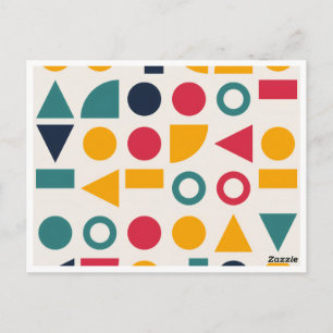 Bauhaus Geometrische Formen Muster Aufkleber Postkarte