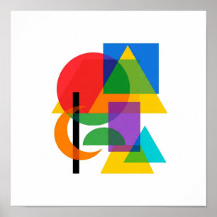 Bauhaus geometrische Formen Quadrat Poster