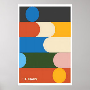 Bauhaus geometrische Kunstposter Maximalist Farbig Poster
