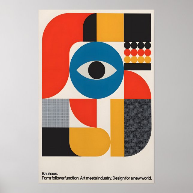 Bauhaus geometrischer Kunstdruck Mittelalter Moder Poster (Vorne)