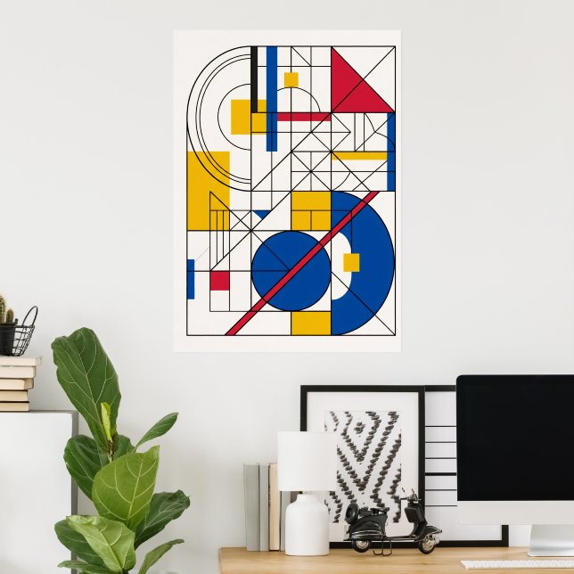 Bauhaus geometrisches abstraktes Poster (Heimbüro)