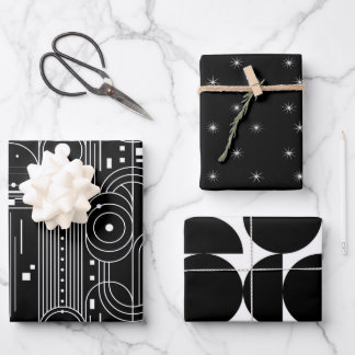Bauhaus geometry-black and white -minimal  geschenkpapier set