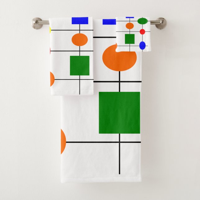 Bauhaus Grid Badhandtuch Set (Insitu)