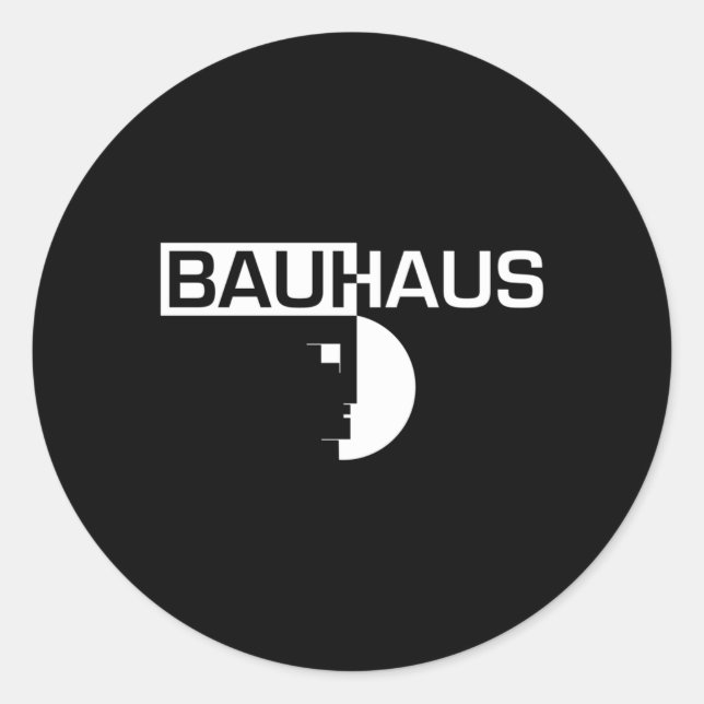 Bauhaus Halved Emblem Runder Aufkleber (Vorderseite)