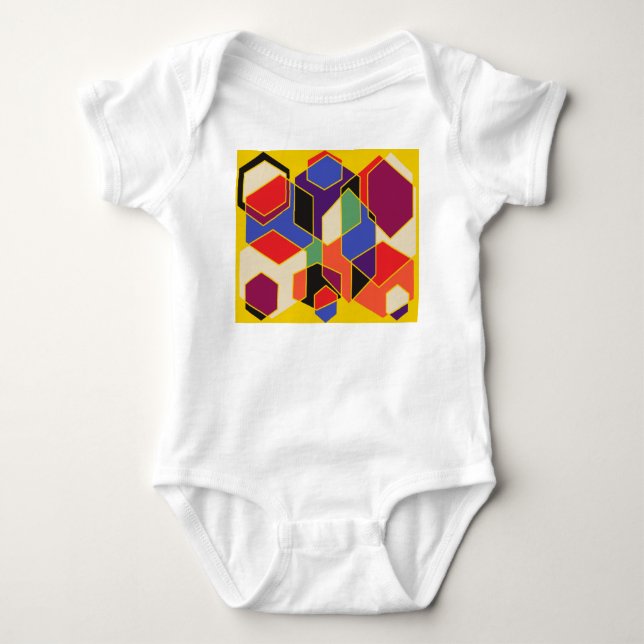 Bauhaus Hexagons Baby Strampler (Vorderseite)