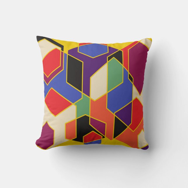 Bauhaus Hexagons Kissen (Vorderseite)