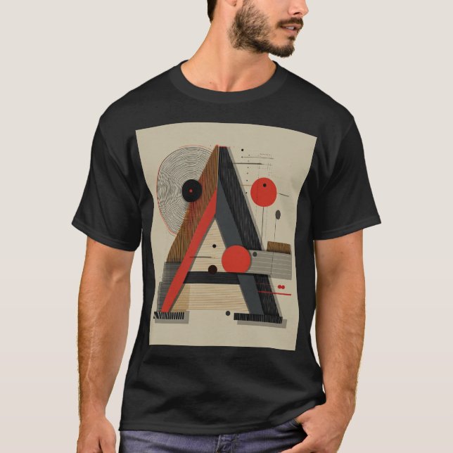 Bauhaus-Inspired Geometric Monogram T-Shirt (Vorderseite)