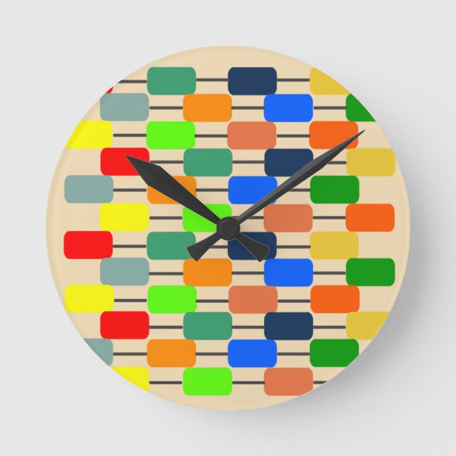 Bauhaus Inspiriert Runde Wanduhr (Vorderseite)