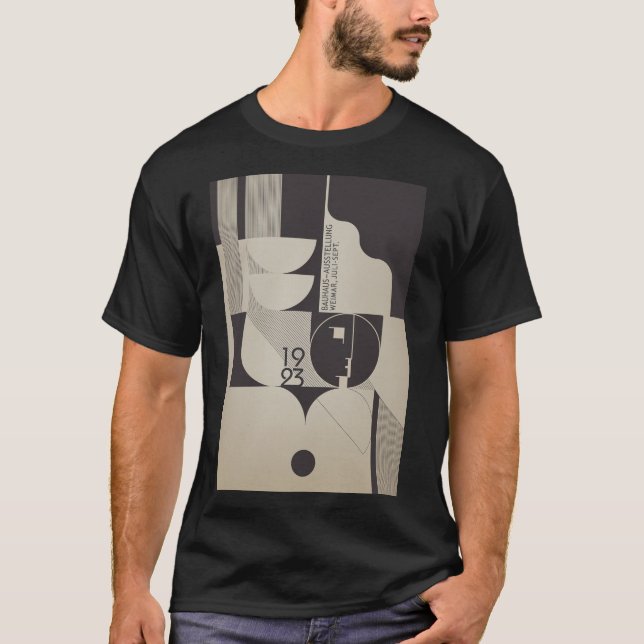 Bauhaus Inspiriertes geometrisches Muster T-Shirt (Vorderseite)