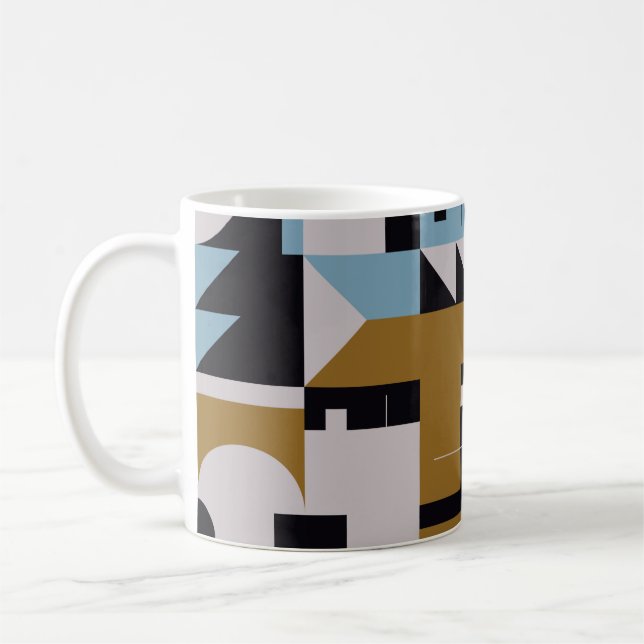Bauhaus-Kompositionskunst aus abstrakten Epochen Kaffeetasse (Links)