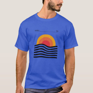 Bauhaus-Kreiselinien verzerrt gelb orange rot T-Shirt