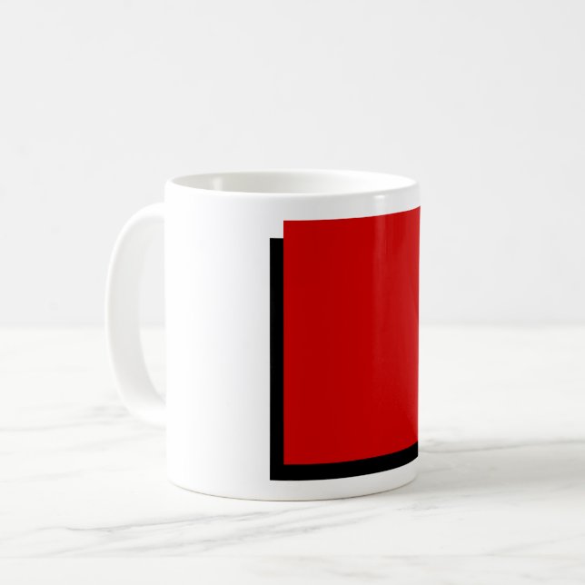 Bauhaus Kunstkomposition Roter Platz Kaffeetasse (Vorderseite Links)