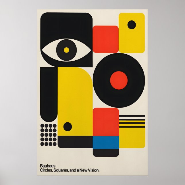 Bauhaus-Kunstposter Mittelalterliche Moderne Geome Poster (Vorne)