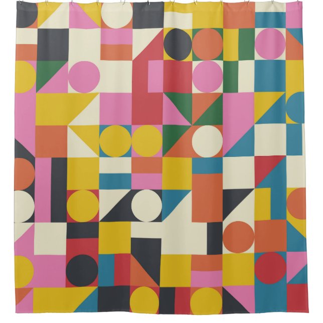 Bauhaus-Kunstwerk: abstrakte geometrische Zusammen Duschvorhang (Vorderseite)