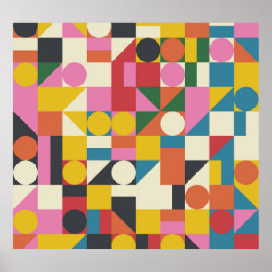 Bauhaus-Kunstwerk: abstrakte geometrische Zusammen Poster