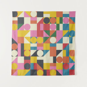 Bauhaus-Kunstwerk: abstrakte geometrische Zusammen Wandteppich