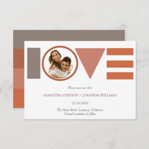 Bauhaus-Liebe gestreift Foto Hochzeit speichern da Save The Date