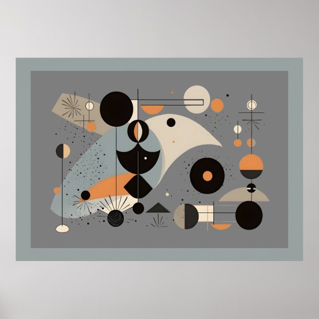 Bauhaus Mittelalterliche geometrische Formen Poster (Vorne)