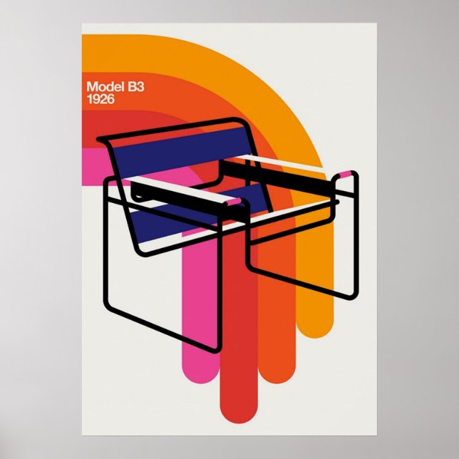 Bauhaus, modern, minimalistisch, geometrisch, abst poster (Vorne)