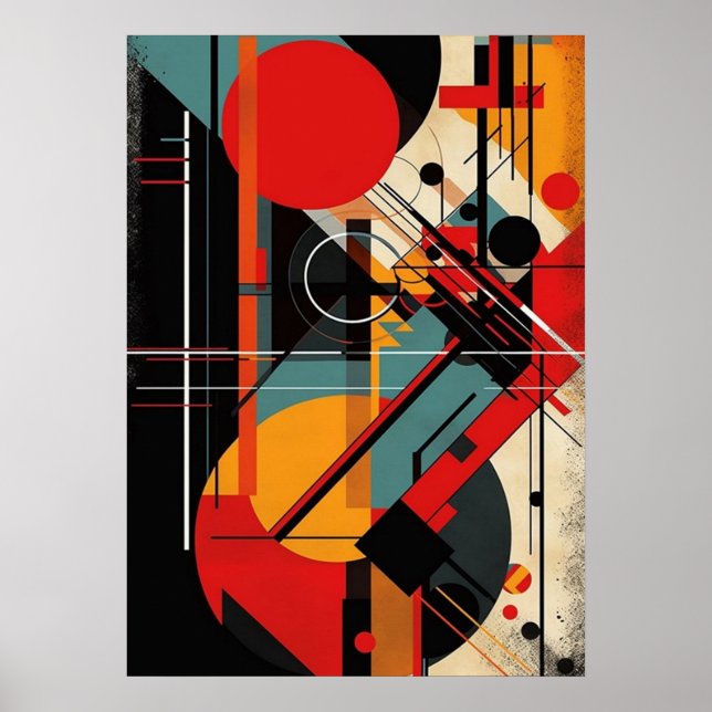 Bauhaus, modern, minimalistisch, geometrisch, abst poster (Vorne)