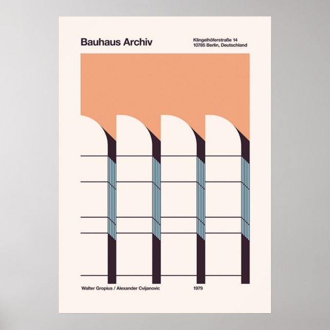 Bauhaus, modern, minimalistisch, geometrisch, abst poster (Vorne)