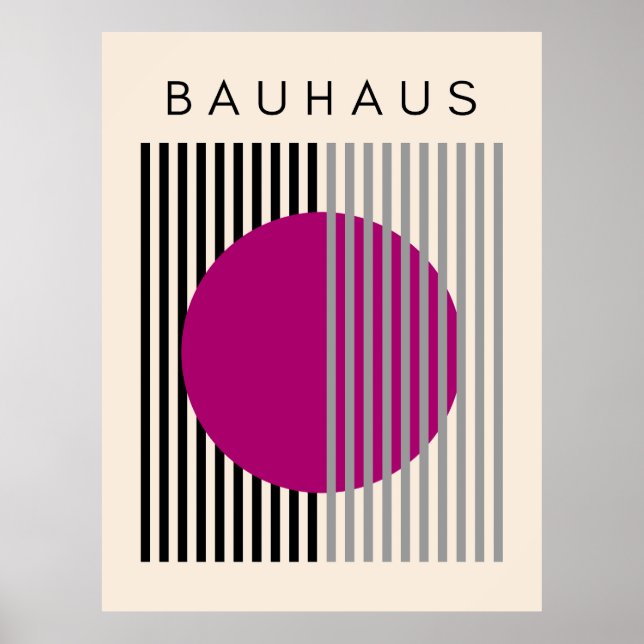 Bauhaus Moderne Kunst Lila Rundwege Poster (Vorne)