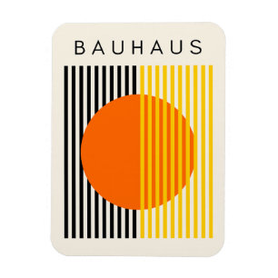 Bauhaus Moderne Kunst Orangefarbene Streifen Magnet