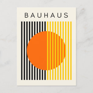 Bauhaus Moderne Kunst Orangefarbene Streifen Postkarte