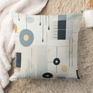 Bauhaus Navy Ocker Abstrakte Geometrische Linie Kissen