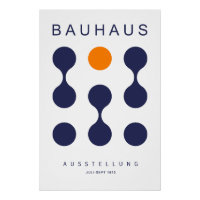 Bauhaus Navy Orange Kreis Gitter Kunst Druck 1923