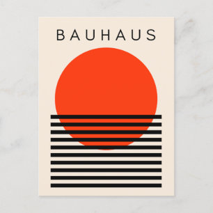 Bauhaus Orange Red Sun Postkarte