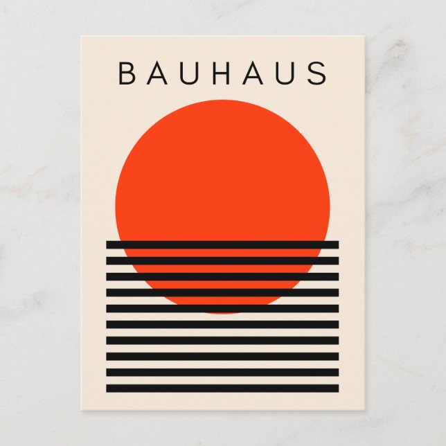 Bauhaus Orange Red Sun Postkarte (Vorderseite)