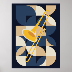 Bauhaus-Posaunen-Kunst Geometrisches Blechblasin Poster