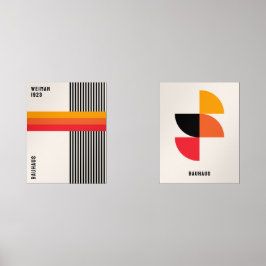 Bauhaus Poster Exhibition Poster Set Orange Red
