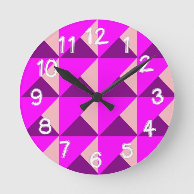 Bauhaus Quilt Runde Wanduhr (Vorderseite)