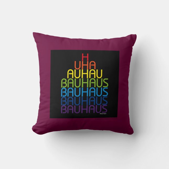 Bauhaus Rainbow Type Design Kissen (Vorderseite)