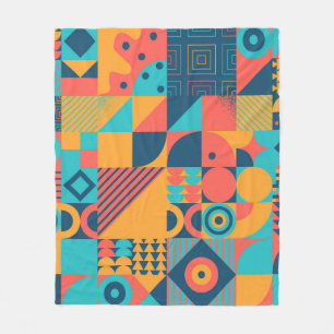 Bauhaus Retro: 70er Geometric Musical Fleecedecke
