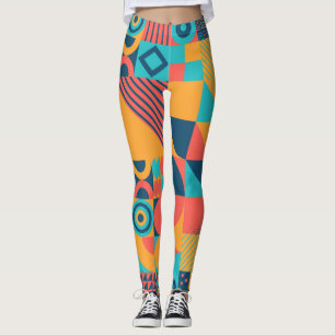 Bauhaus Retro: 70er Geometric Musical Leggings