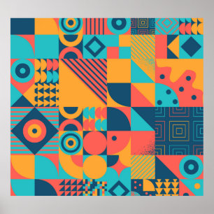 Bauhaus Retro: 70er Geometric Musical Poster