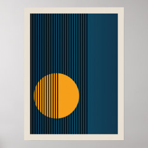 Bauhaus Retro-Design Blaues Poster