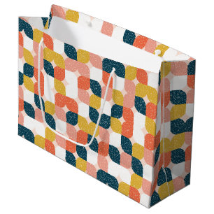 Bauhaus-Retro geometrisches Muster Große Geschenktüte