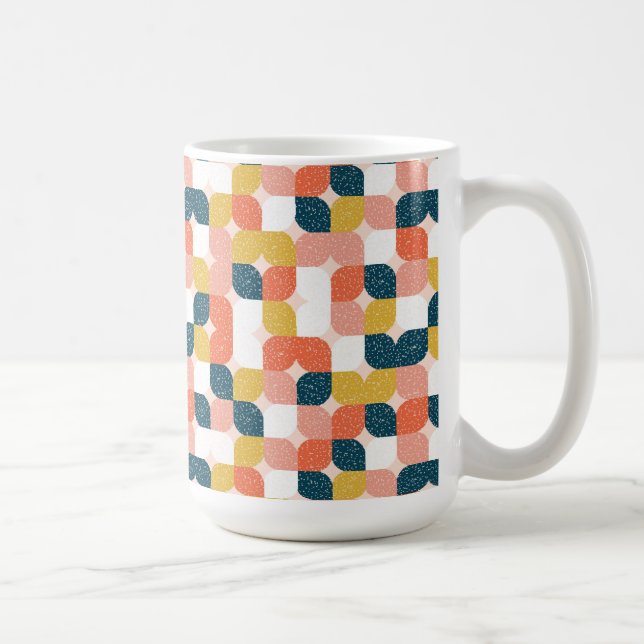 Bauhaus-Retro geometrisches Muster Kaffeetasse (Rechts)