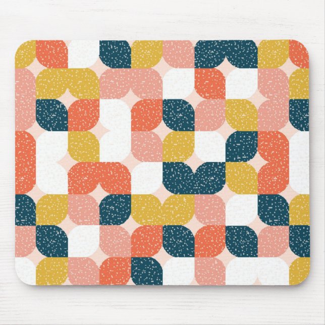 Bauhaus-Retro geometrisches Muster Mousepad (Vorne)