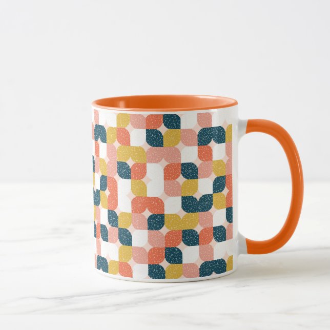Bauhaus-Retro geometrisches Muster Tasse (Rechts)