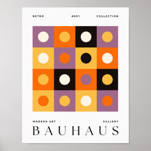 Bauhaus Retro Kunst Druck Geometrisches Poster